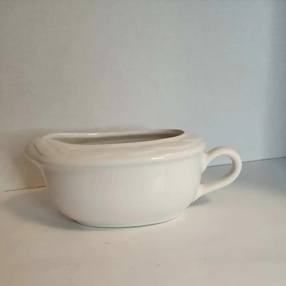 Pfaltzgraff SAUCE GRAVY BOAT Acadia White / Off White Woven Pattern Stoneware